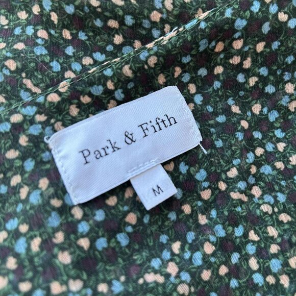 Park & Fifth Green Micro-Floral Chiffon Tiered Double Layered Mini Dress – US M - Picture 11 of 11